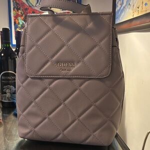 GUESS Quilted Faux Leather Backpack - Beige